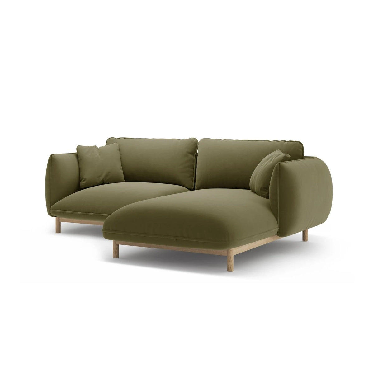 Ada Ecksofa Rechts aus Samt (Casino Forest) in Hellgrün, 220x179 cm – Bild 6