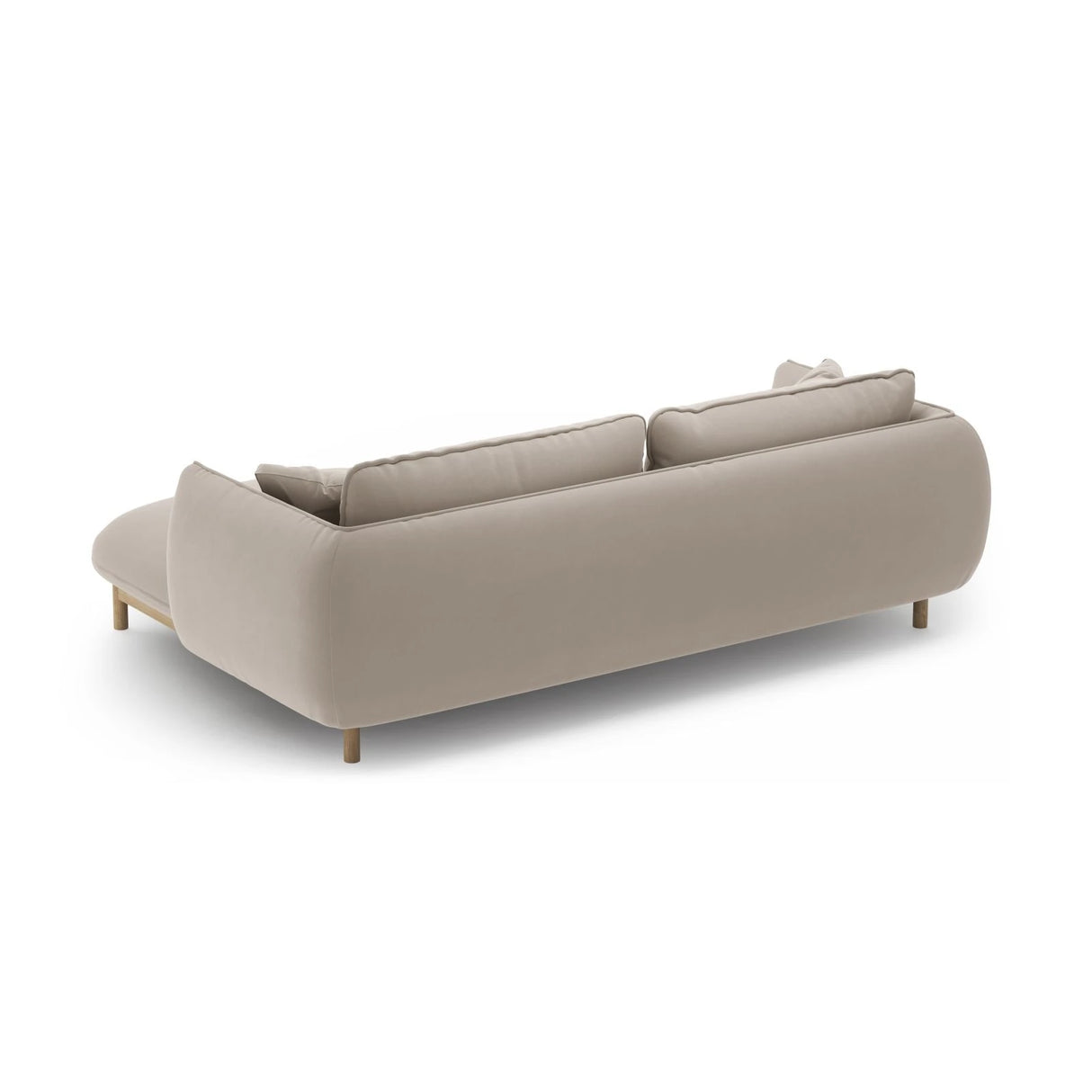 Ada Ecksofa Rechts aus Samt (Casino Pearl) in Leichtes Beige, 220x179 cm – Bild 4