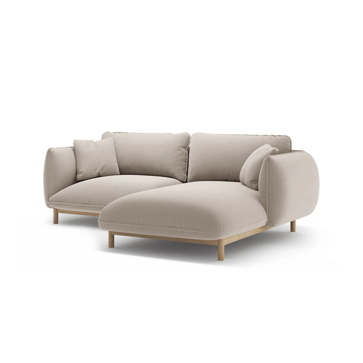 Ada Ecksofa Rechts aus Samt (Casino Pearl) in Leichtes Beige, 220x179 cm – Bild 6