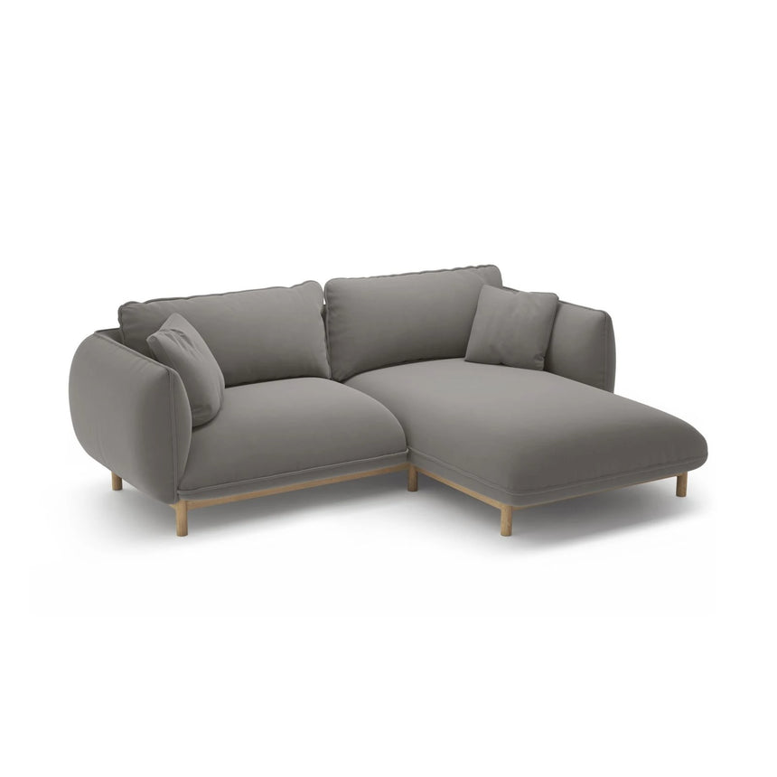 Ada Ecksofa Rechts aus Samt (Casino Stone) in Grau, 220x179 cm – Bild 5