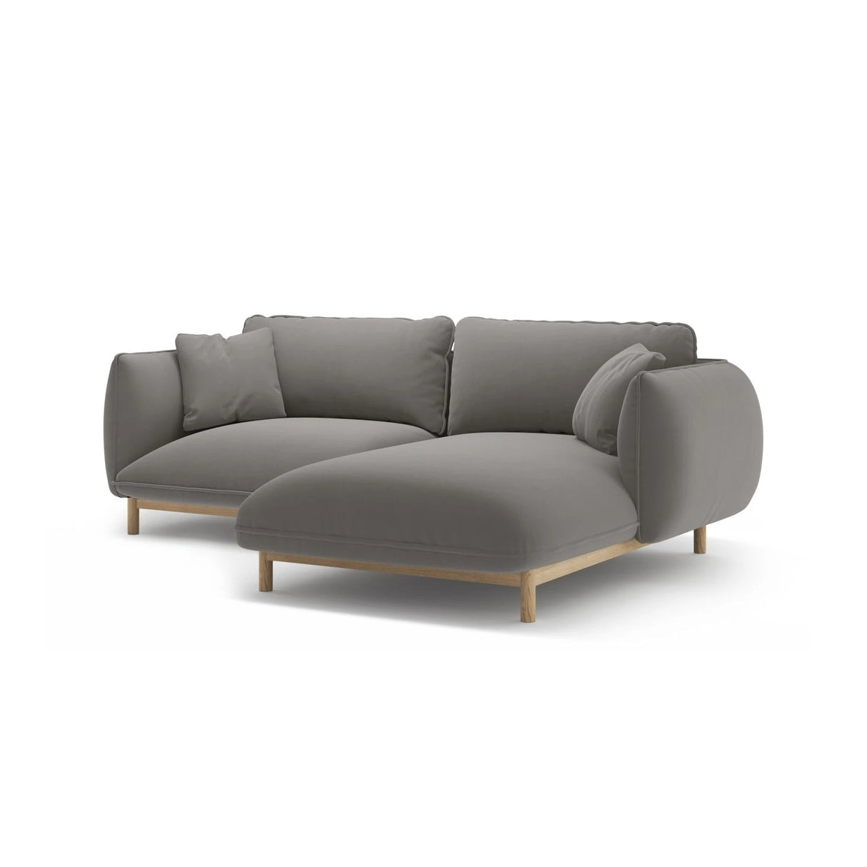 Ada Ecksofa Rechts aus Samt (Casino Stone) in Grau, 220x179 cm – Bild 6