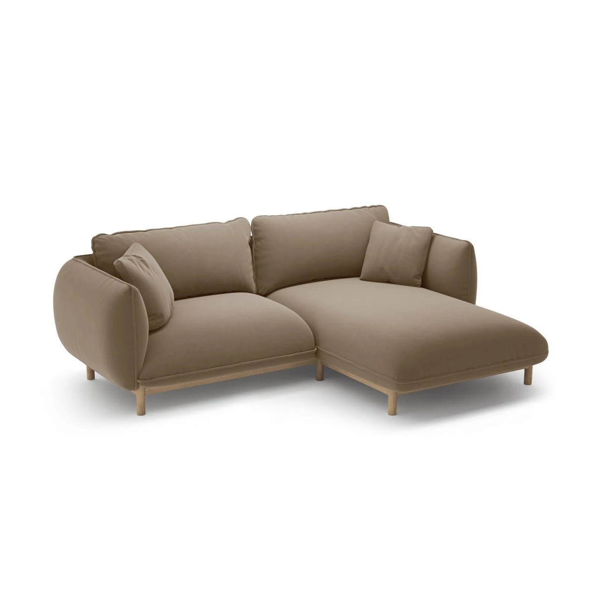 Ada Ecksofa Rechts aus Samt (Casino Taupe) in Hellbraun, 220x179 cm – Bild 5