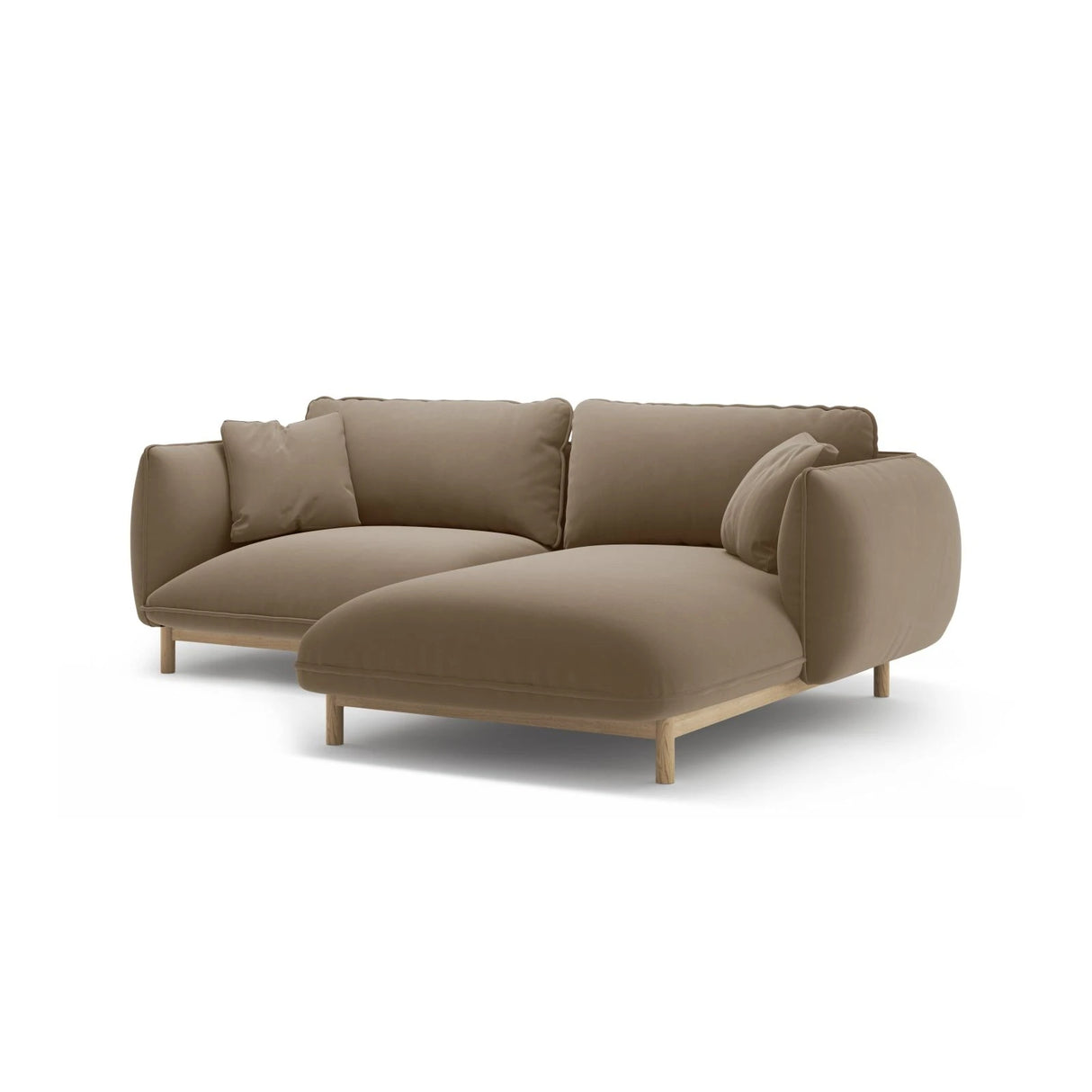 Ada Ecksofa Rechts aus Samt (Casino Taupe) in Hellbraun, 220x179 cm – Bild 6