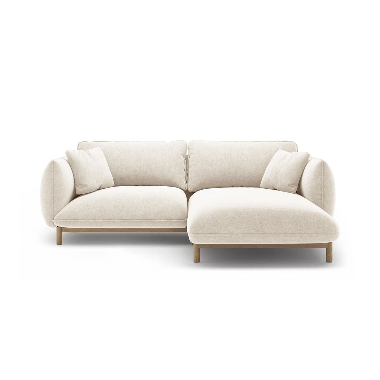 Ada Ecksofa Rechts aus Strukturierter Stoff (Wind 02) in Elfenbein, 220x179 cm – Bild 1