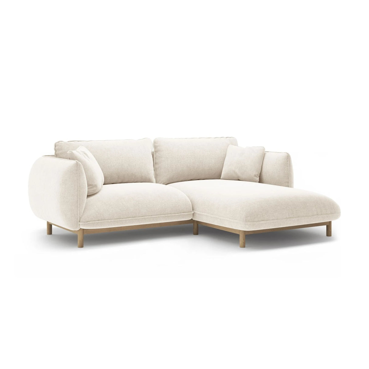 Ada Ecksofa Rechts aus Strukturierter Stoff (Wind 02) in Elfenbein, 220x179 cm – Bild 3