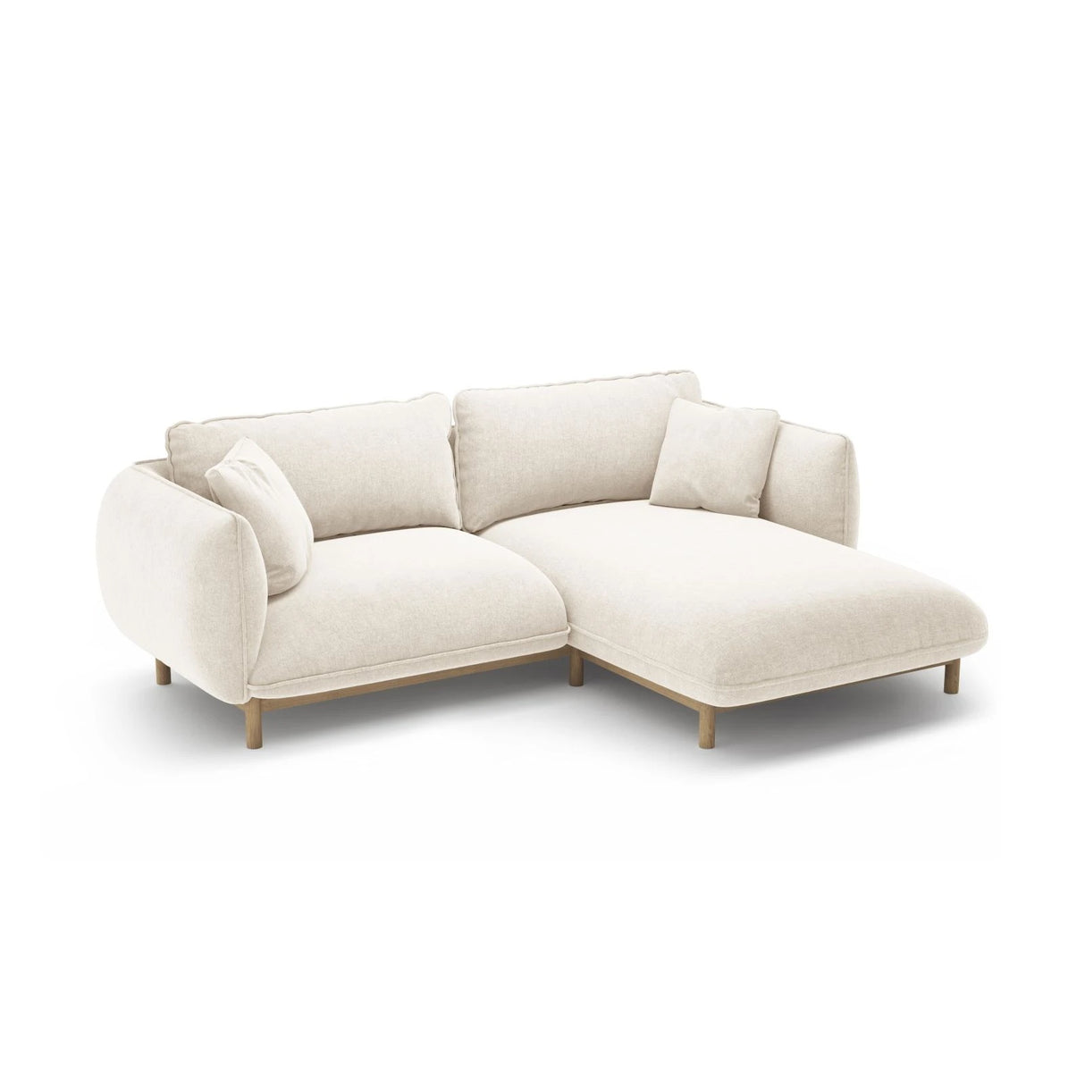 Ada Ecksofa Rechts aus Strukturierter Stoff (Wind 02) in Elfenbein, 220x179 cm – Bild 5