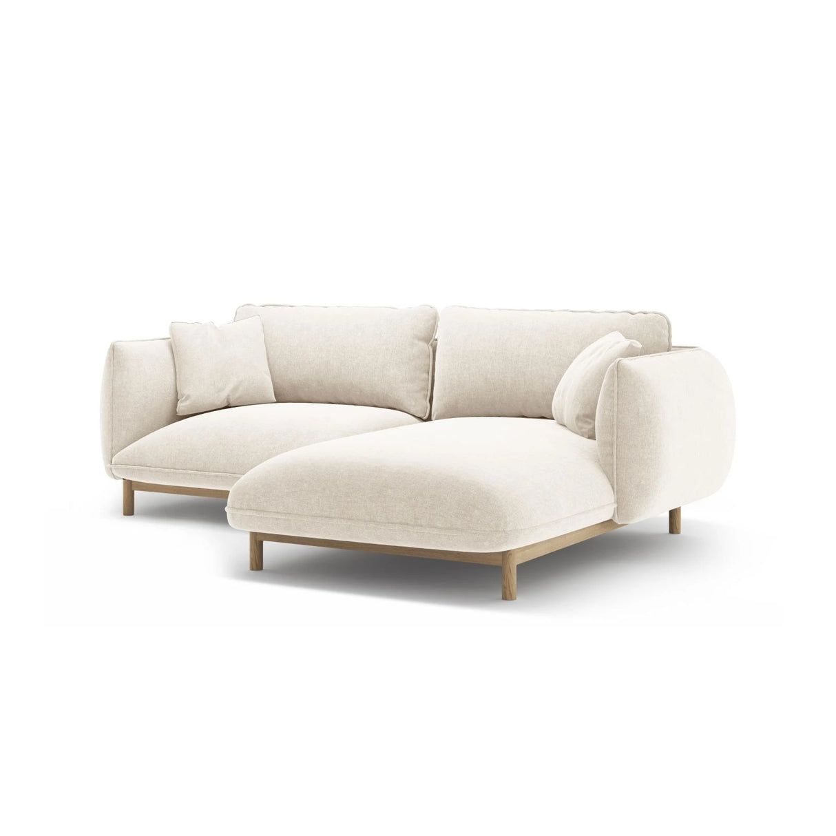 Ada Ecksofa Rechts aus Strukturierter Stoff (Wind 02) in Elfenbein, 220x179 cm – Bild 6