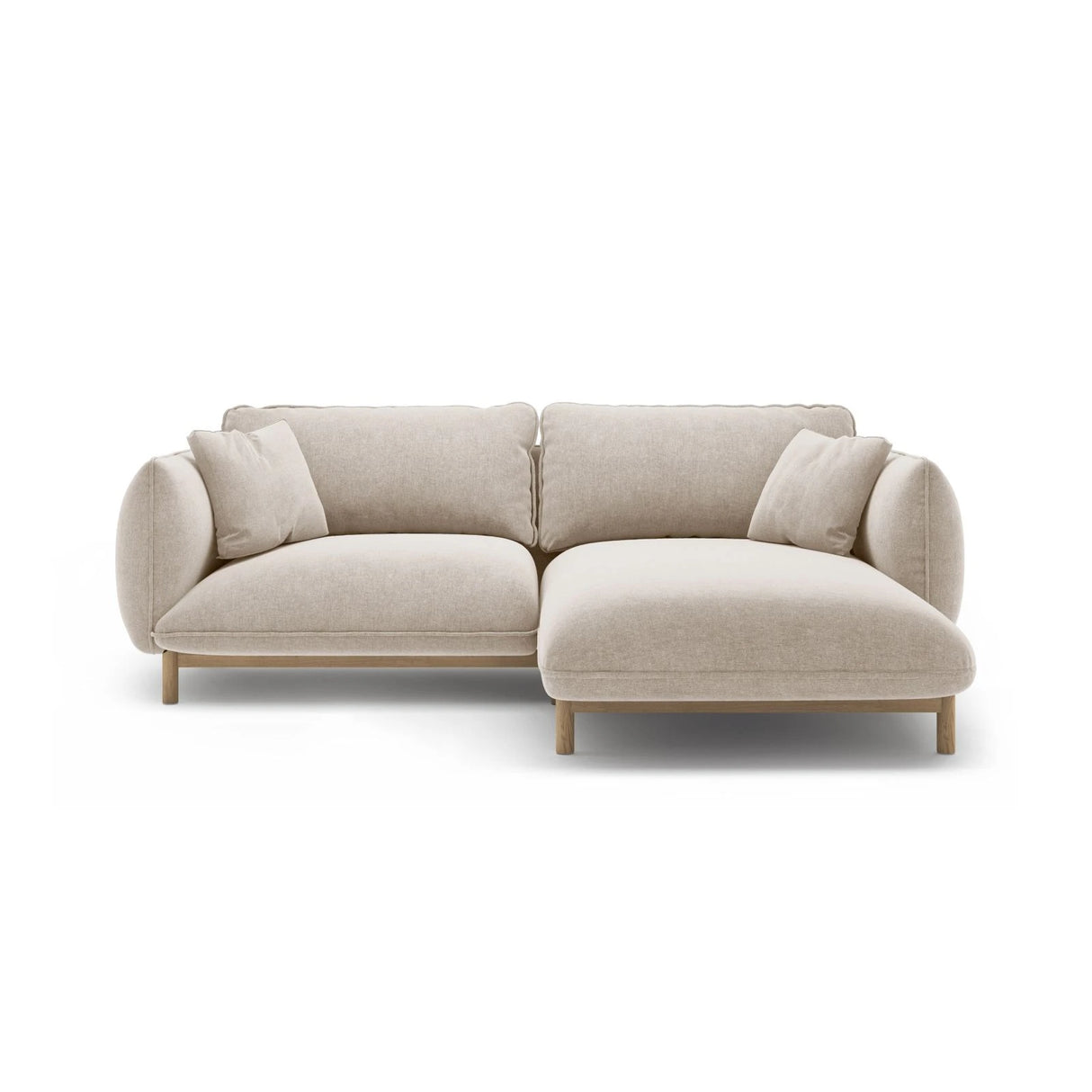 Ada Ecksofa Rechts aus Strukturierter Stoff (Wind 05) in Leichtes Beige, 220x179 cm – Bild 1