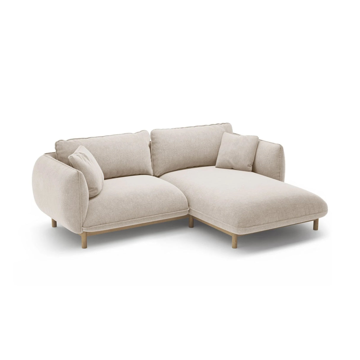 Ada Ecksofa Rechts aus Strukturierter Stoff (Wind 05) in Leichtes Beige, 220x179 cm – Bild 5