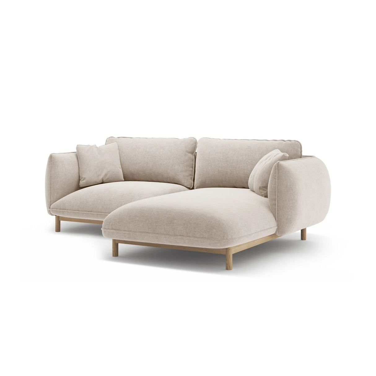 Ada Ecksofa Rechts aus Strukturierter Stoff (Wind 05) in Leichtes Beige, 220x179 cm – Bild 6