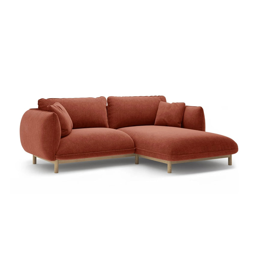 Ada Ecksofa Rechts aus Strukturierter Stoff (Wind 52) in Kastanienbraun, 220x179 cm – Bild 3
