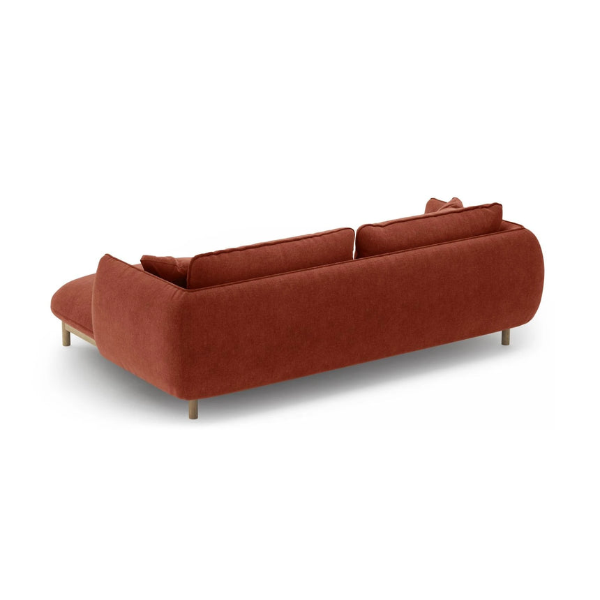 Ada Ecksofa Rechts aus Strukturierter Stoff (Wind 52) in Kastanienbraun, 220x179 cm – Bild 4