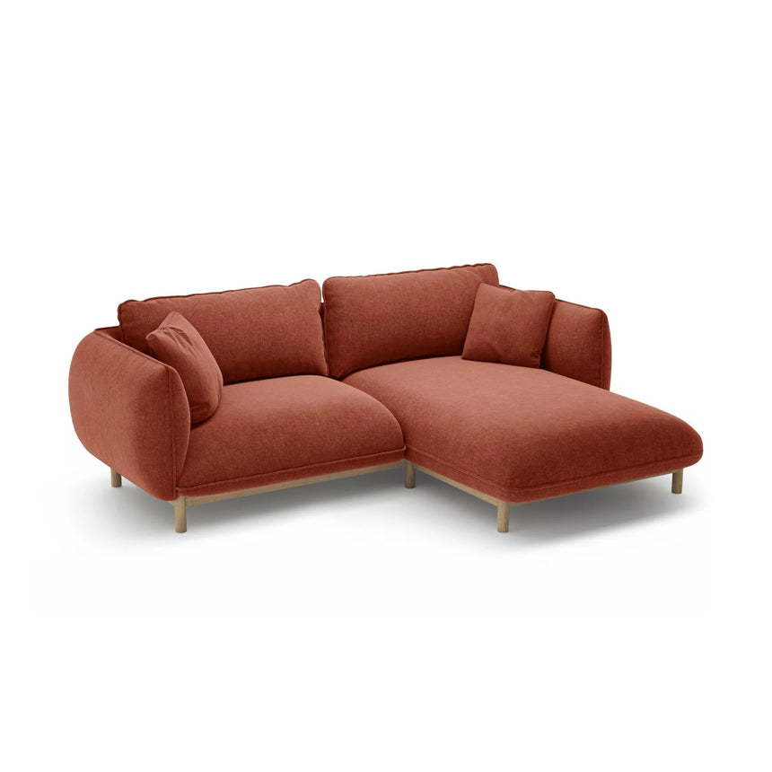 Ada Ecksofa Rechts aus Strukturierter Stoff (Wind 52) in Kastanienbraun, 220x179 cm – Bild 5