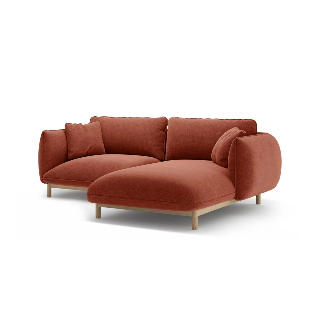 Ada Ecksofa Rechts aus Strukturierter Stoff (Wind 52) in Kastanienbraun, 220x179 cm – Bild 6