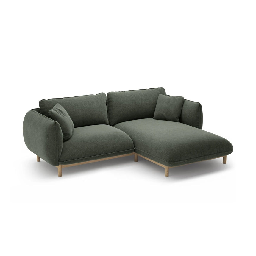 Ada Ecksofa Rechts aus Strukturierter Stoff (Wind 75) in Moosgrün, 220x179 cm – Bild 5