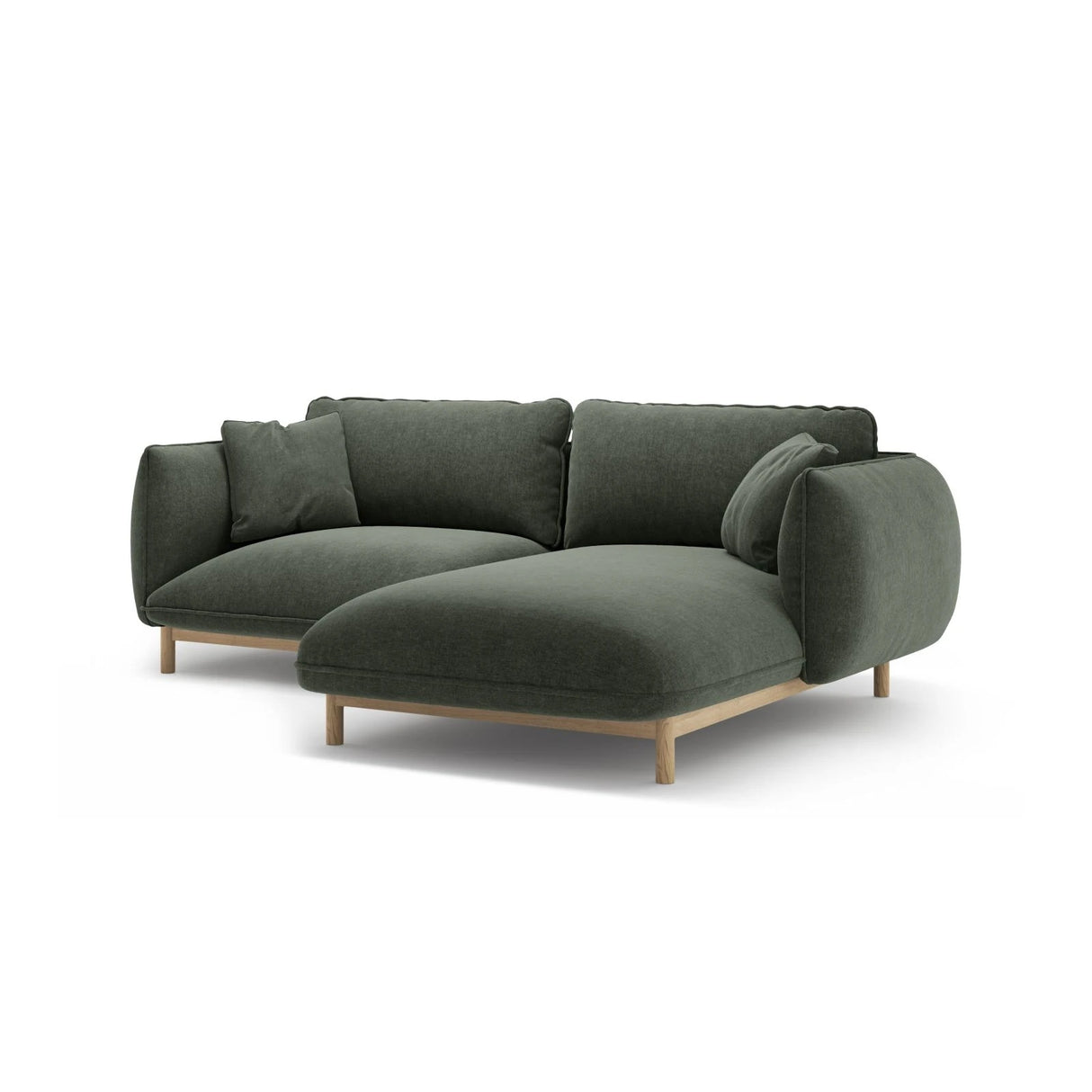 Ada Ecksofa Rechts aus Strukturierter Stoff (Wind 75) in Moosgrün, 220x179 cm – Bild 6