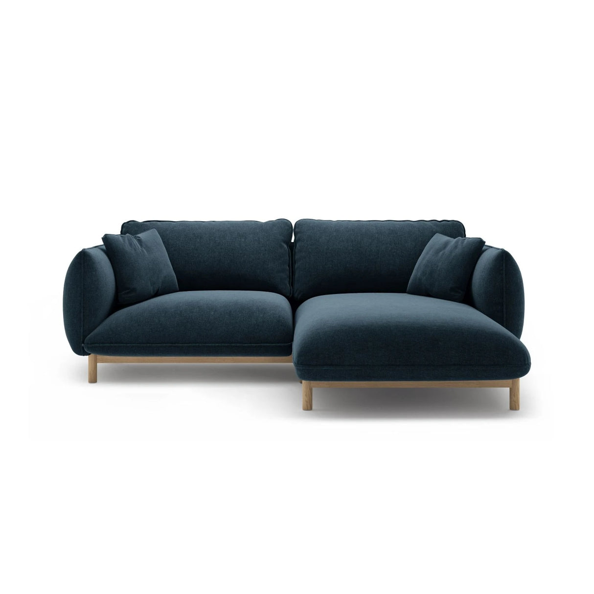 Ada Ecksofa Rechts aus Strukturierter Stoff (Wind 77) in Marineblau, 220x179 cm – Bild 1