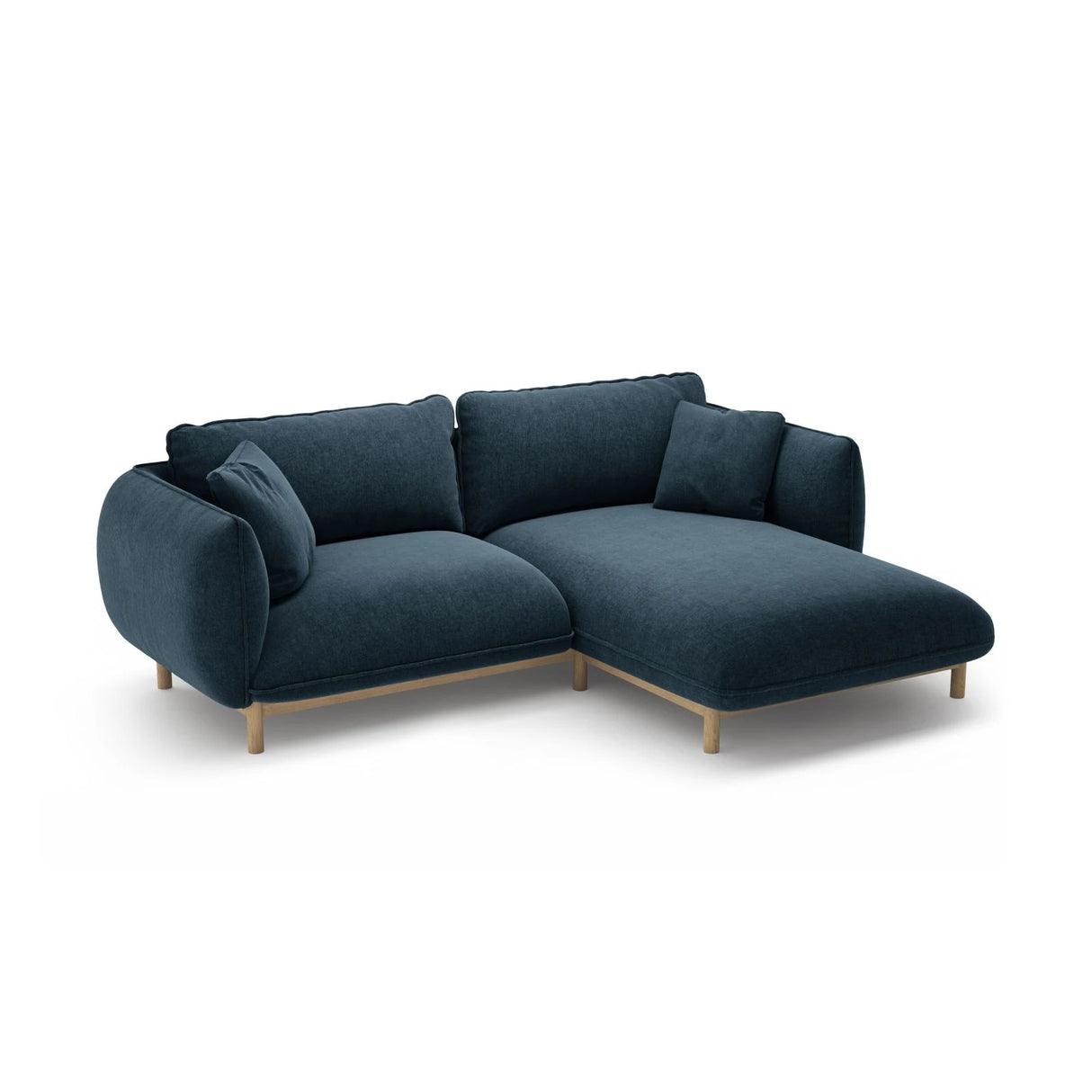 Ada Ecksofa Rechts aus Strukturierter Stoff (Wind 77) in Marineblau, 220x179 cm – Bild 5