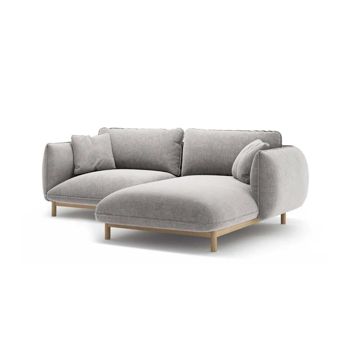 Ada Ecksofa Rechts aus Strukturierter Stoff (Wind 84) in Hellgrau, 220x179 cm – Bild 6