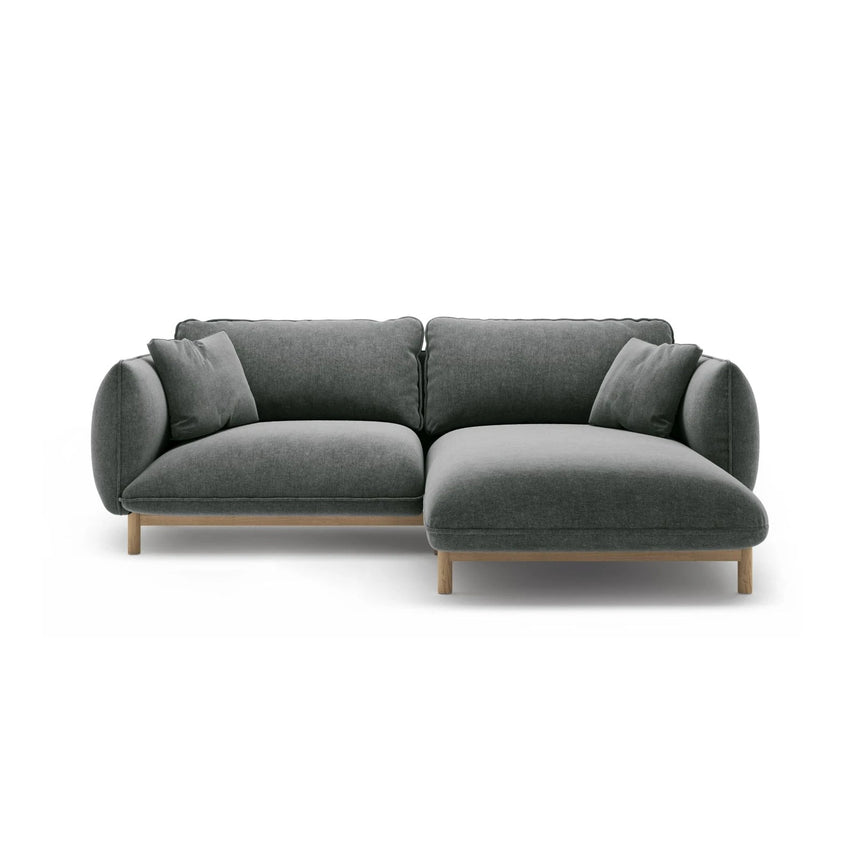 Ada Ecksofa Rechts aus Strukturierter Stoff (Wind 89) in Dunkelgrau, 220x179 cm – Bild 1