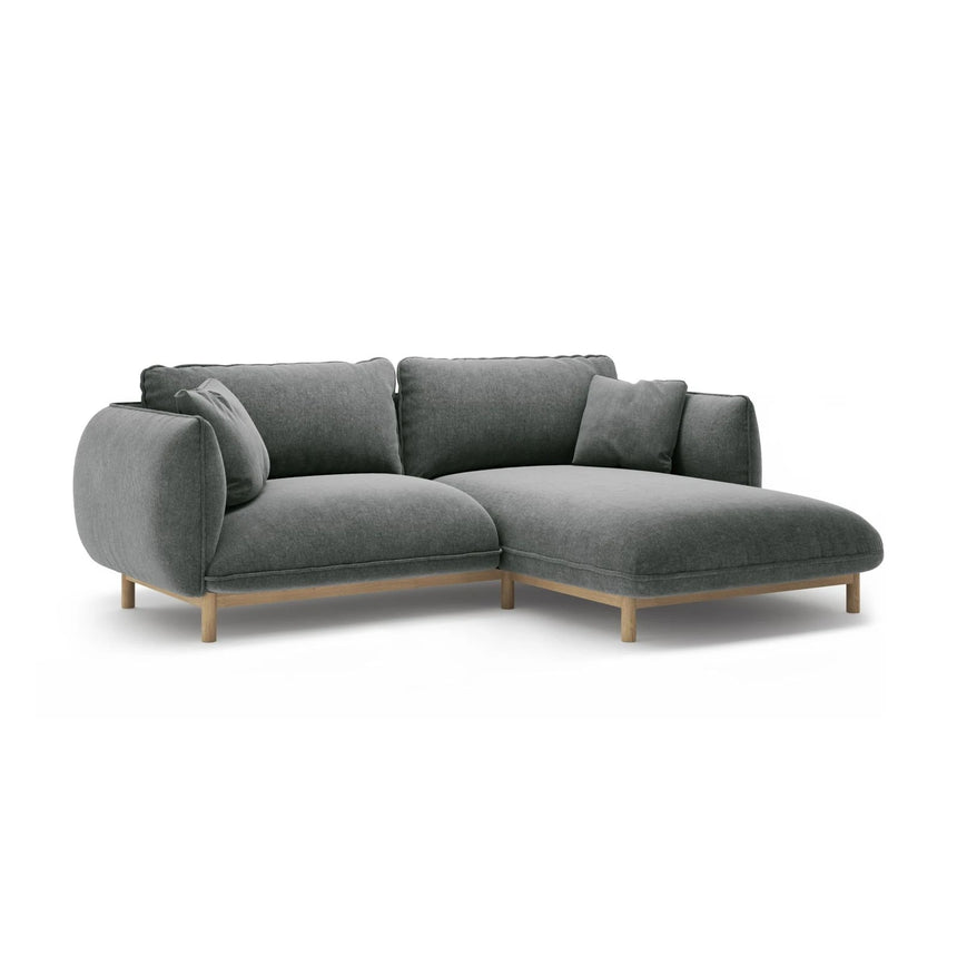 Ada Ecksofa Rechts aus Strukturierter Stoff (Wind 89) in Dunkelgrau, 220x179 cm – Bild 3