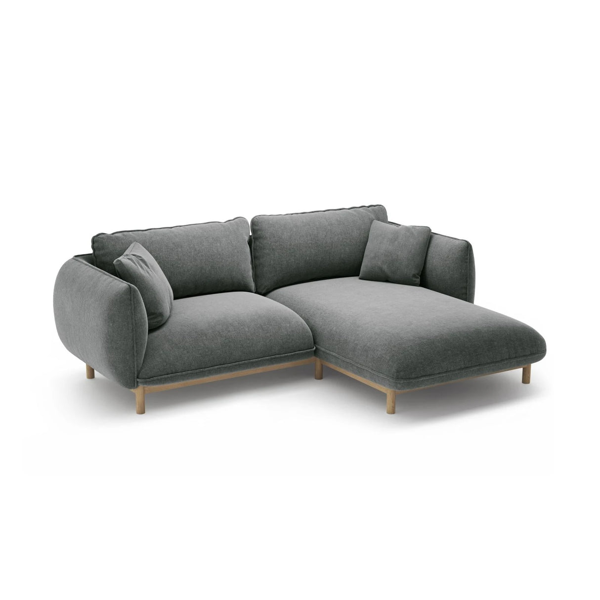 Ada Ecksofa Rechts aus Strukturierter Stoff (Wind 89) in Dunkelgrau, 220x179 cm – Bild 5