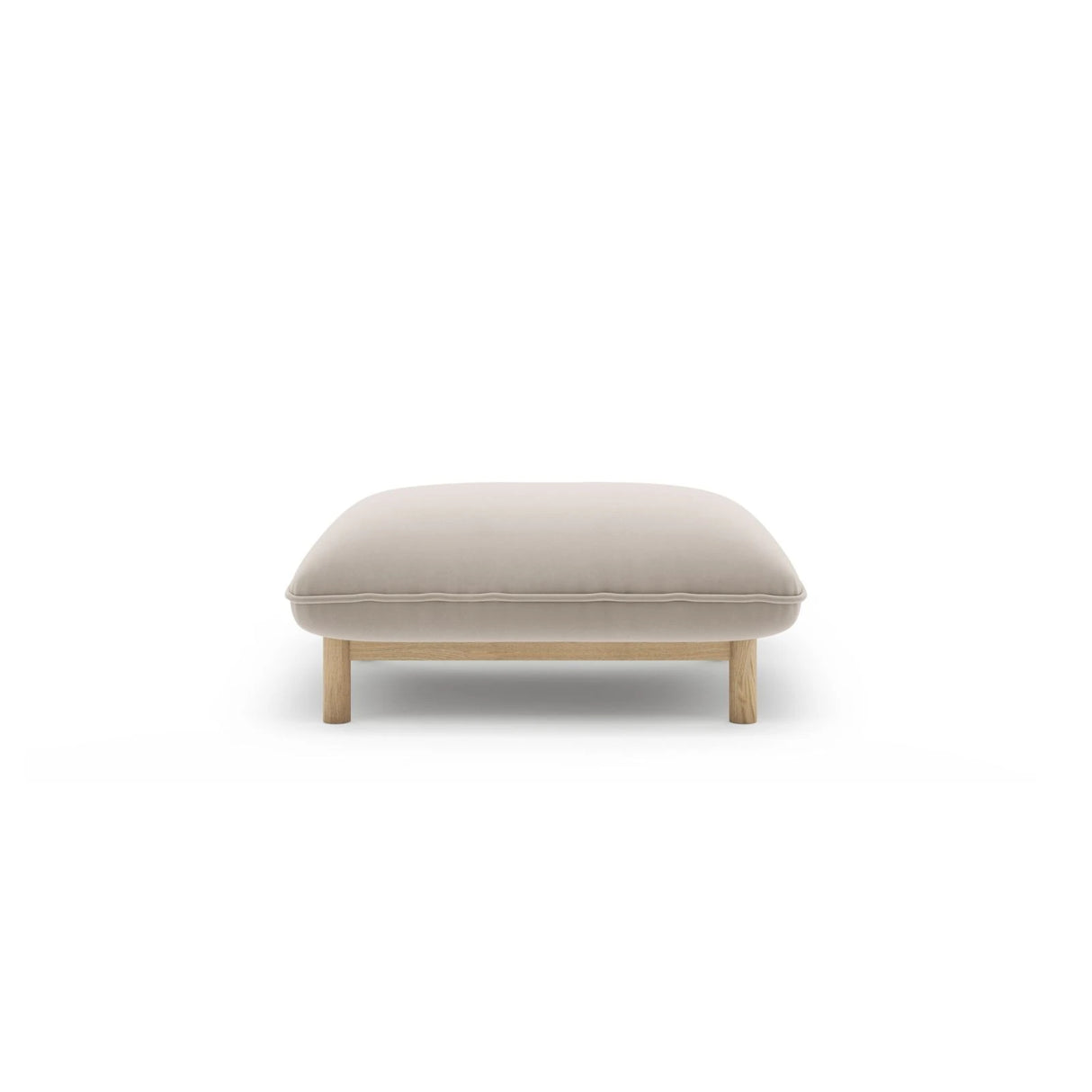 Ada Pouf aus Samt (Casino Pearl) in Leichtes Beige, 80x65 cm – Bild 1