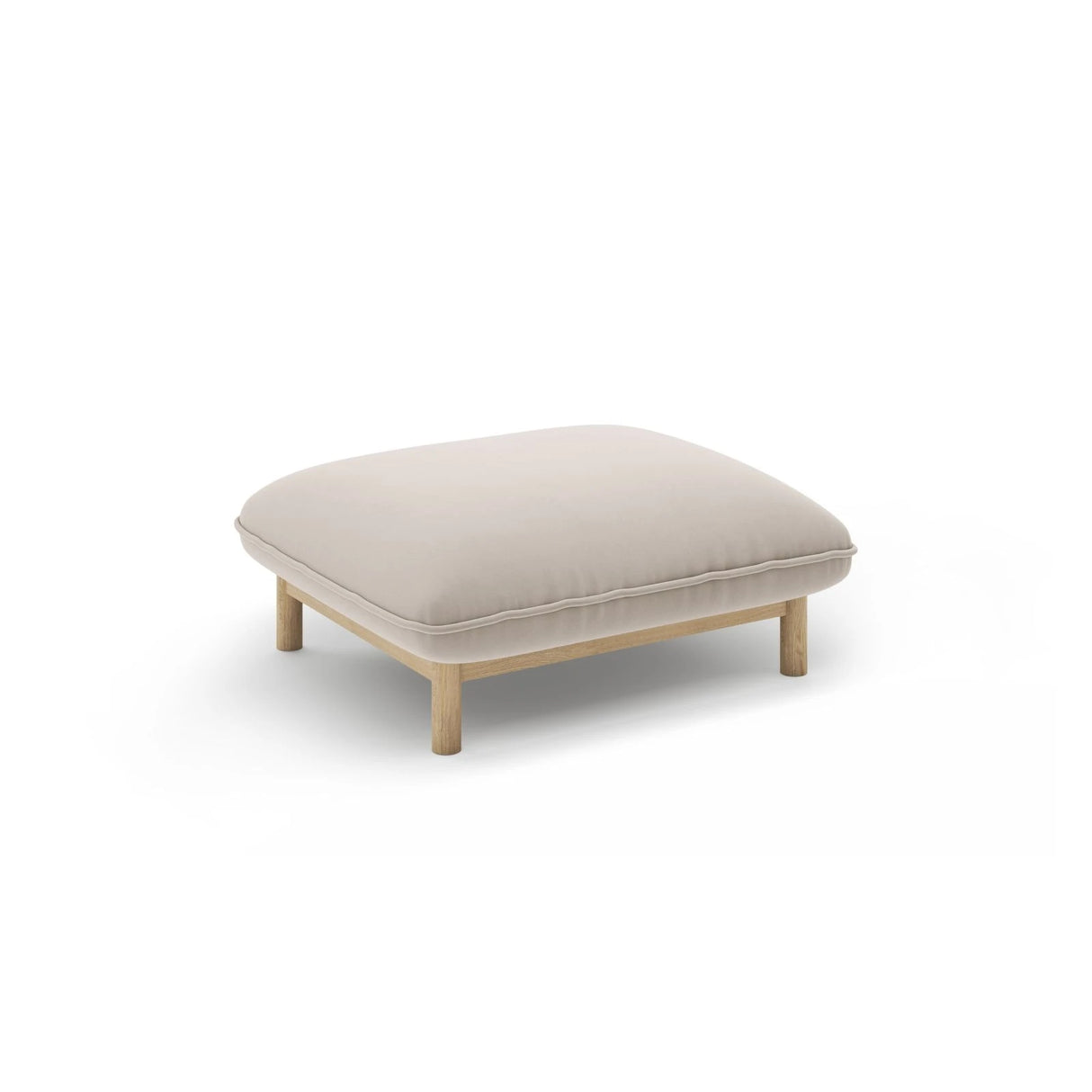 Ada Pouf aus Samt (Casino Pearl) in Leichtes Beige, 80x65 cm – Bild 3