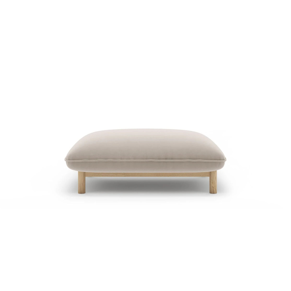 Ada Pouf aus Samt (Casino Pearl) in Leichtes Beige, 95x65 cm – Bild 1