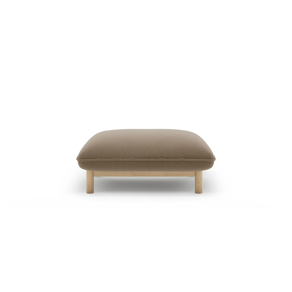 Ada Pouf aus Samt (Casino Taupe) in Hellbraun, 80x65 cm – Bild 1