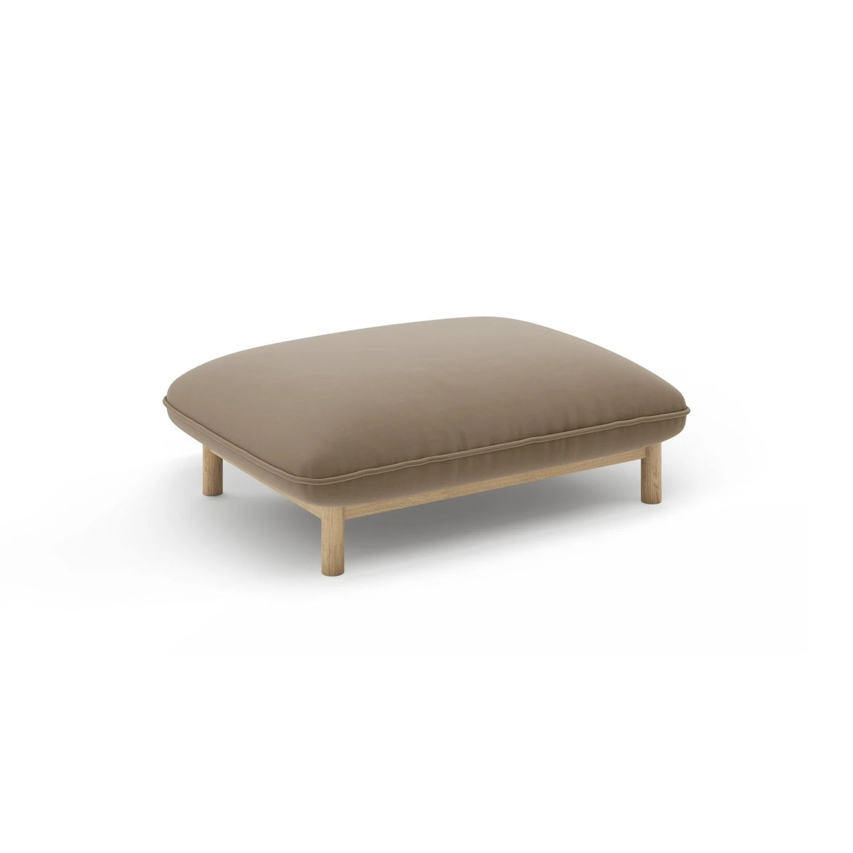 Ada Pouf aus Samt (Casino Taupe) in Hellbraun, 95x65 cm – Bild 3