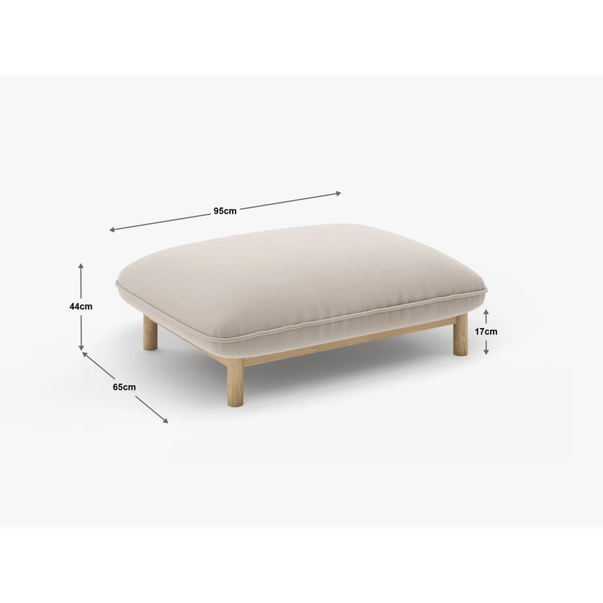 Ada Pouf aus Samt oder Strukturstoff, 95x65 cm – Bild 2