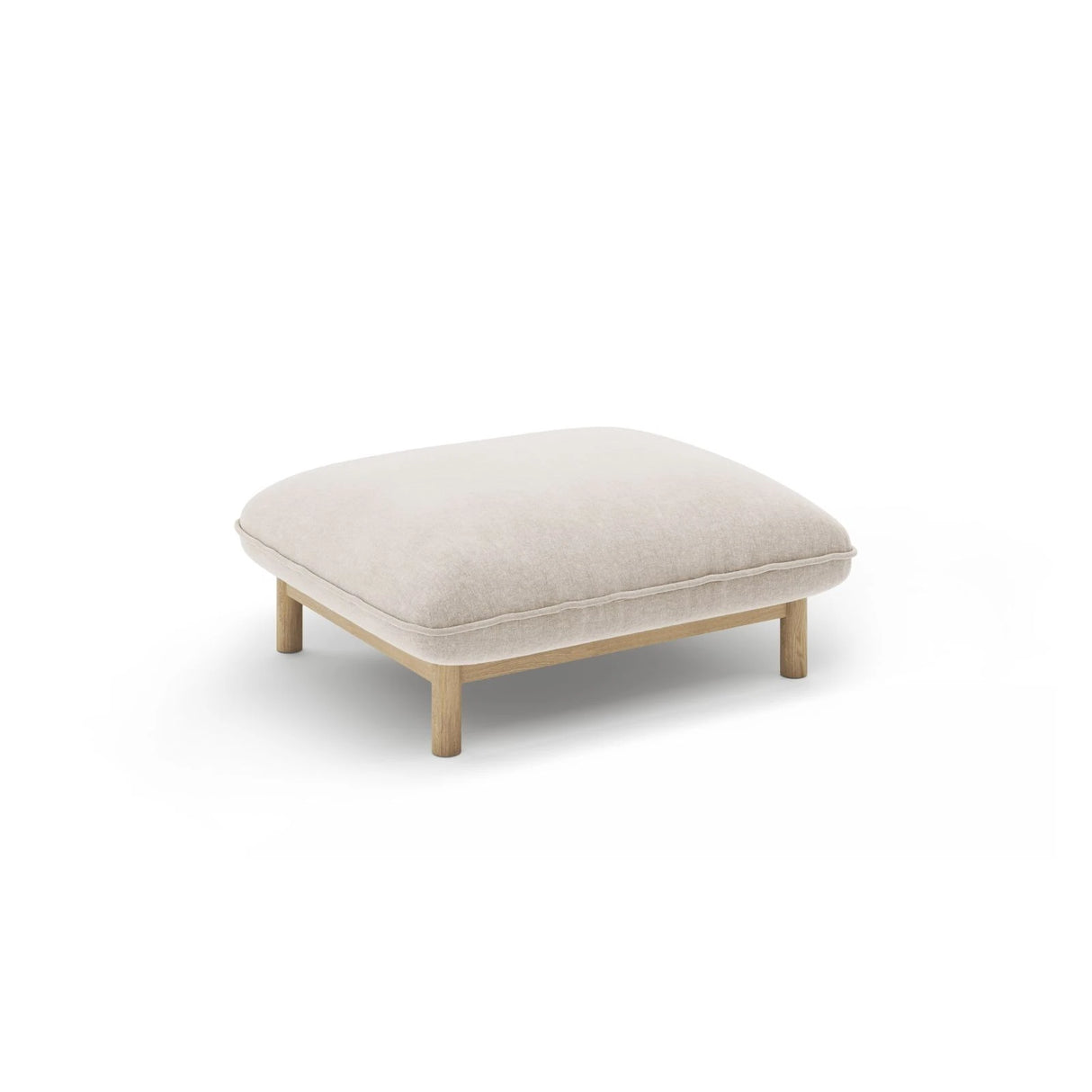 Ada Pouf aus Strukturierter Stoff (Wind 05) in Leichtes Beige, 80x65 cm – Bild 3