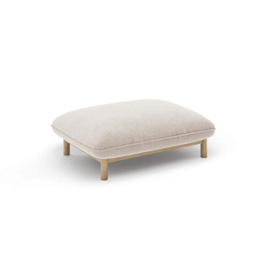 Ada Pouf aus Strukturierter Stoff (Wind 05) in Leichtes Beige, 95x65 cm – Bild 3