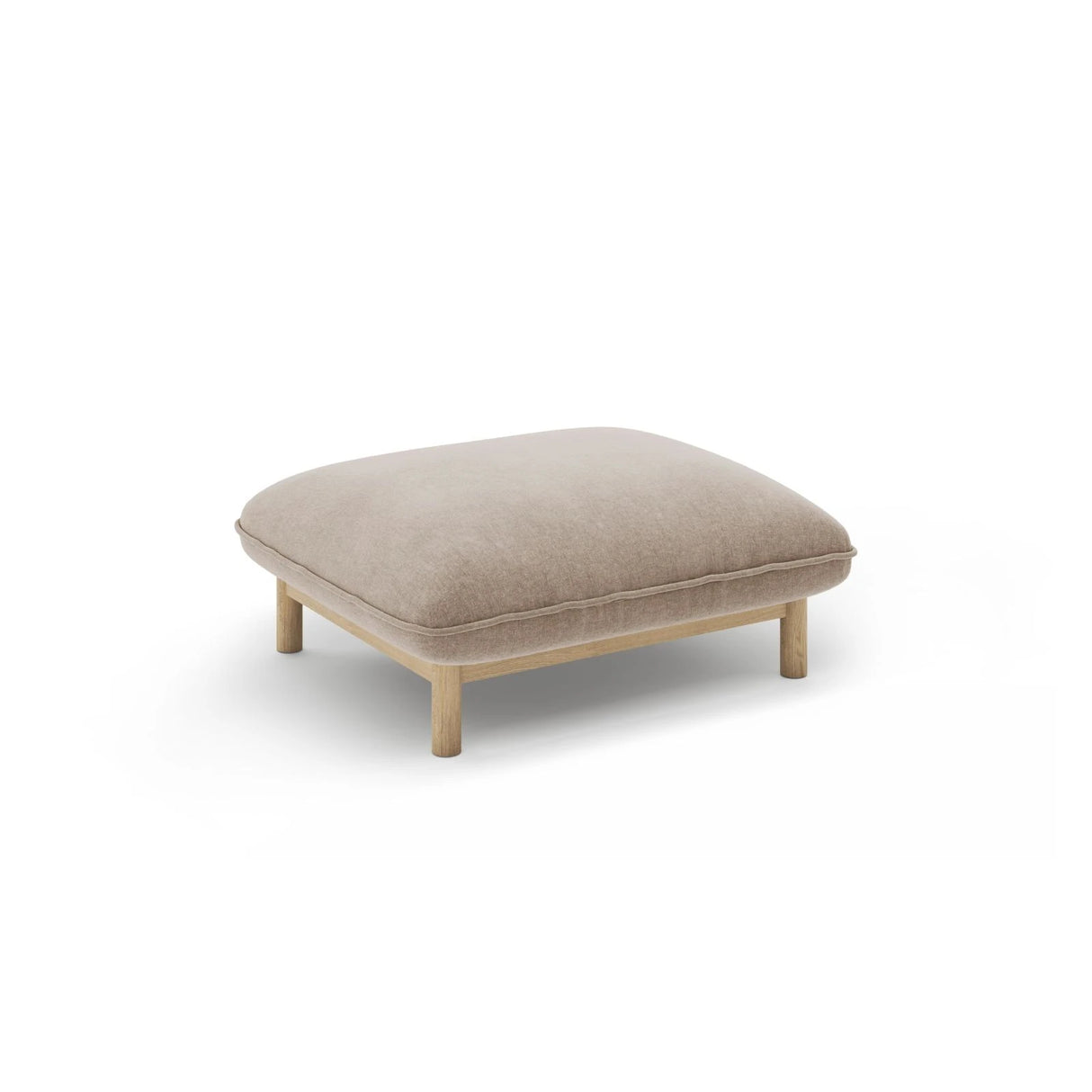 Ada Pouf aus Strukturierter Stoff (Wind 11) in Sand, 80x65 cm – Bild 3