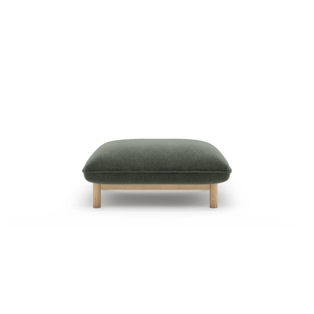 Ada Pouf aus Strukturierter Stoff (Wind 75) in Moosgrün, 80x65 cm – Bild 1