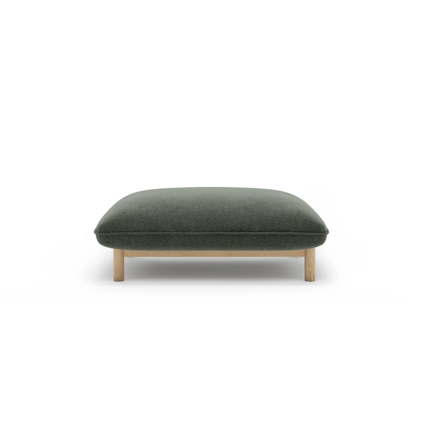 Ada Pouf aus Strukturierter Stoff (Wind 75) in Moosgrün, 95x65 cm – Bild 1