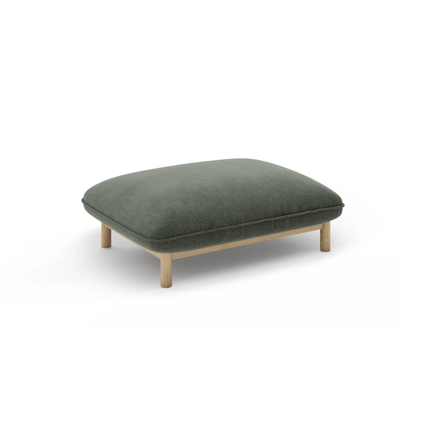 Ada Pouf aus Strukturierter Stoff (Wind 75) in Moosgrün, 95x65 cm – Bild 3