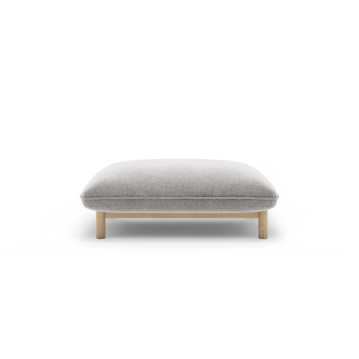 Ada Pouf aus Strukturierter Stoff (Wind 84) in Hellgrau, 95x65 cm – Bild 1