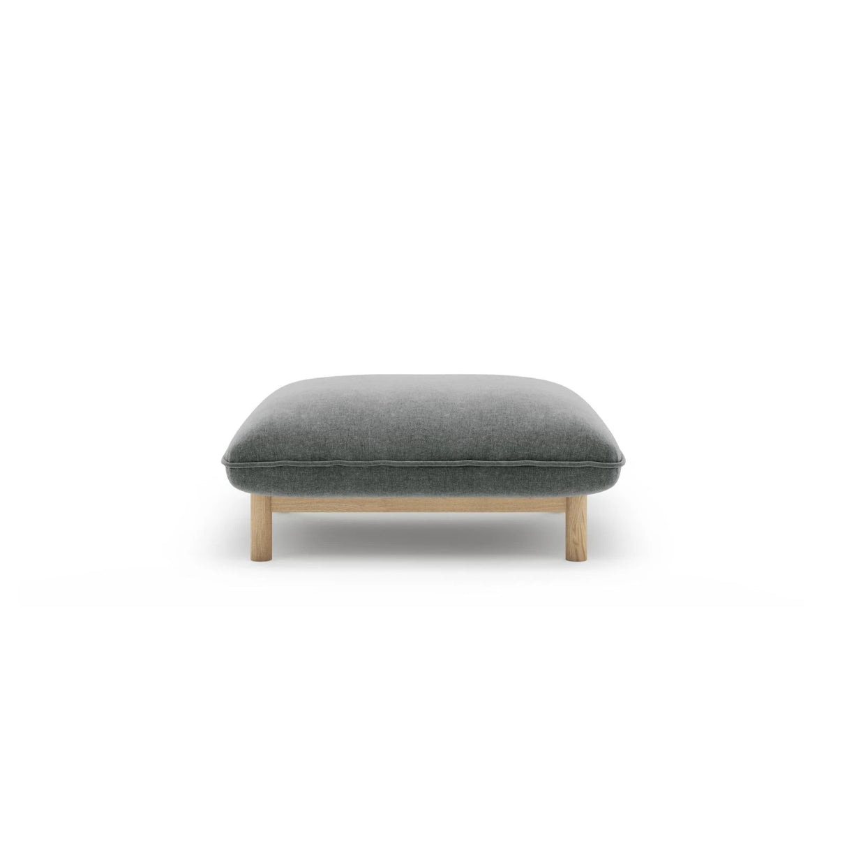 Ada Pouf aus Strukturierter Stoff (Wind 89) in Dunkelgrau, 80x65 cm – Bild 1