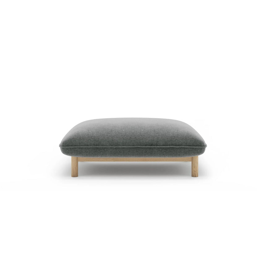 Ada Pouf aus Strukturierter Stoff (Wind 89) in Dunkelgrau, 95x65 cm – Bild 1