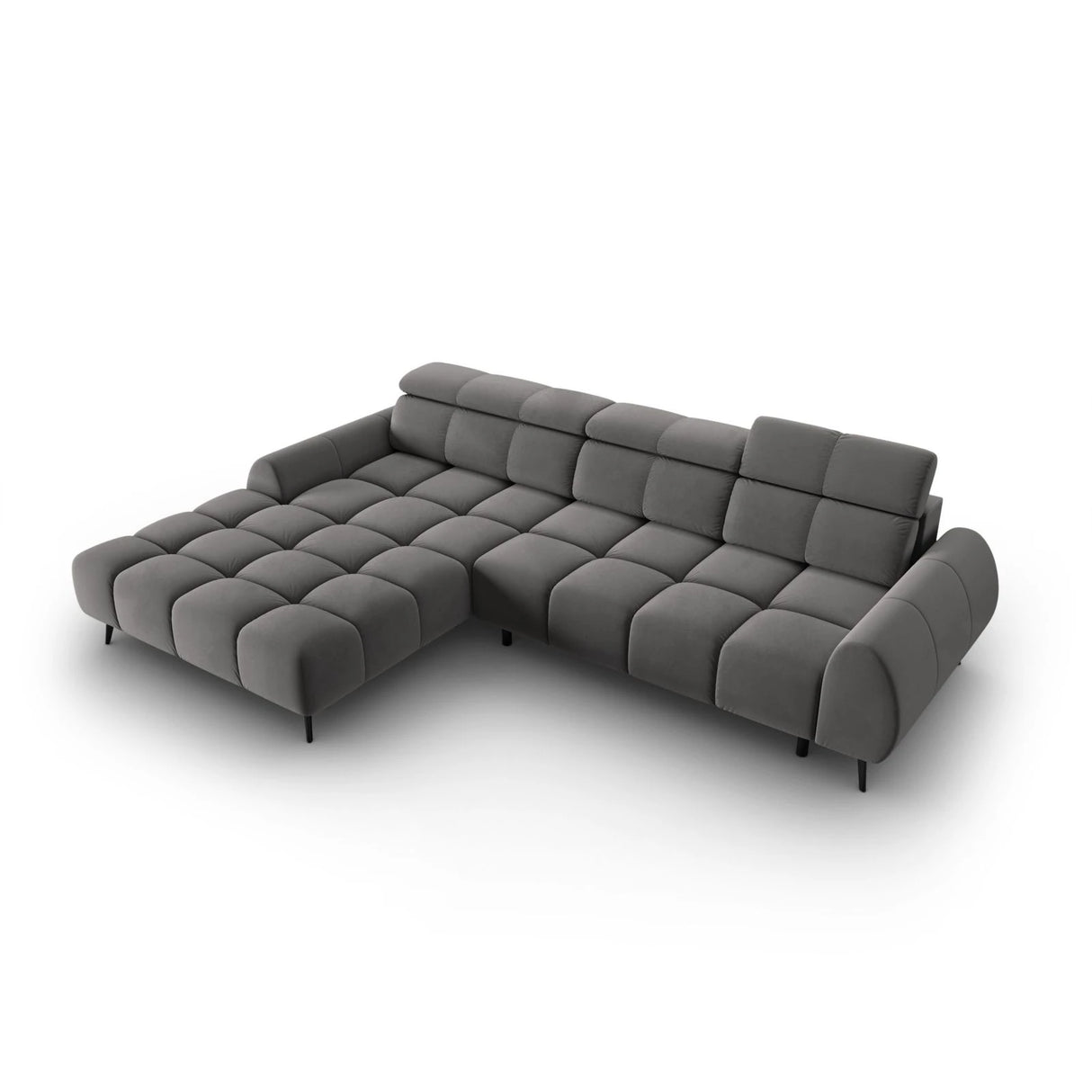 Alyse 5-Sitzer Ecksofa Links, elektrisch verstellbar, mit Bezug aus Samt (Bluvel 13) in Hellgrau, 295x188 cm – Bild 6