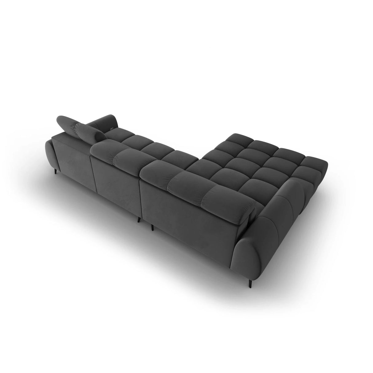 Alyse 5-Sitzer Ecksofa Links, elektrisch verstellbar, mit Bezug aus Samt (Bluvel 14) in Grau, 295x188 cm – Bild 8