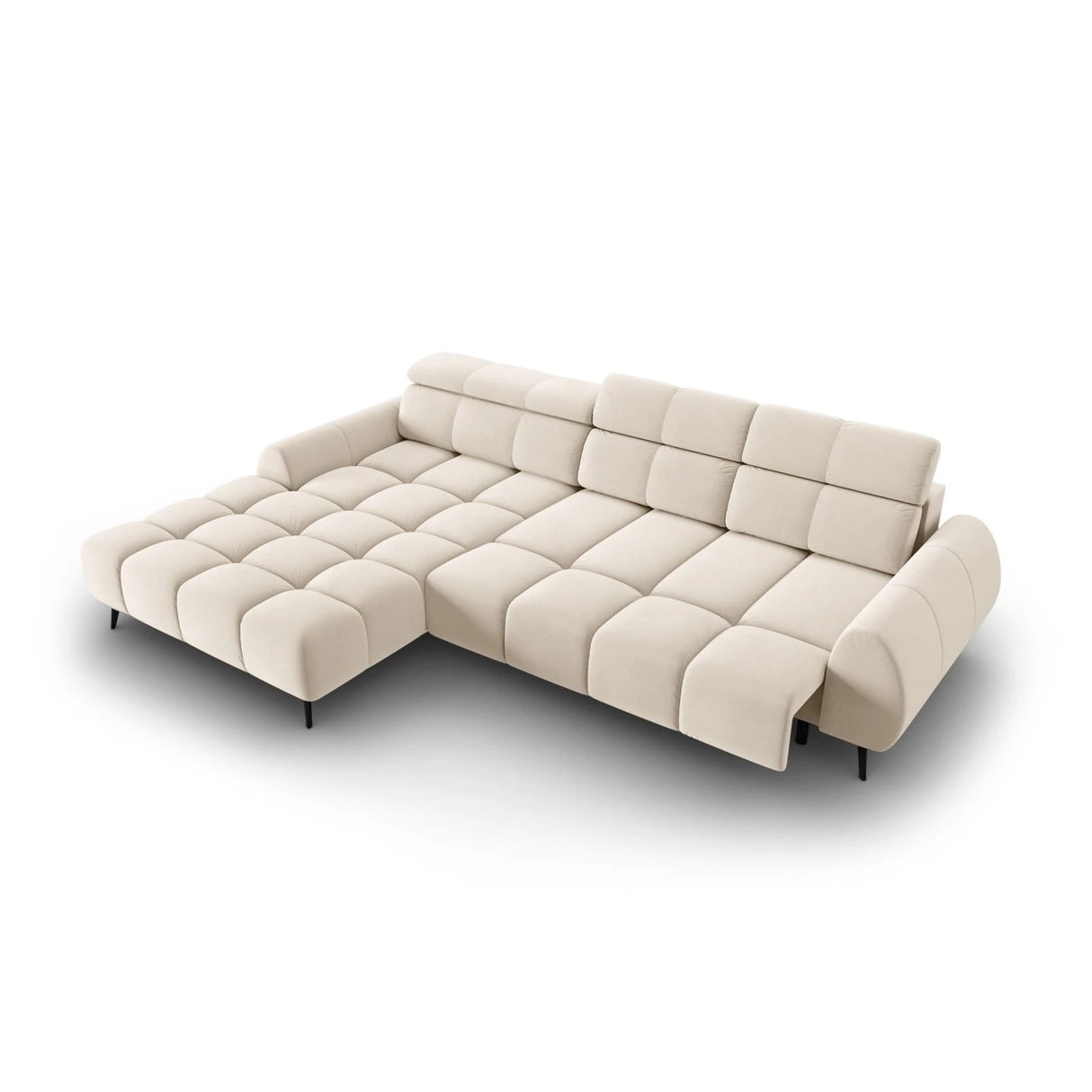 Alyse 5-Sitzer Ecksofa Links, elektrisch verstellbar, mit Bezug aus Samt oder Strukturstoff, 295x188 cm – Bild 7
