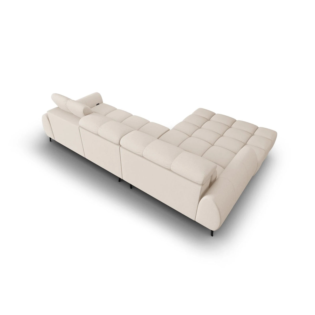 Alyse 5-Sitzer Ecksofa Links, elektrisch verstellbar, mit Bezug aus Strukturierter Stoff (Nea 23) in Leichtes Beige, 295x188 cm – Bild 8
