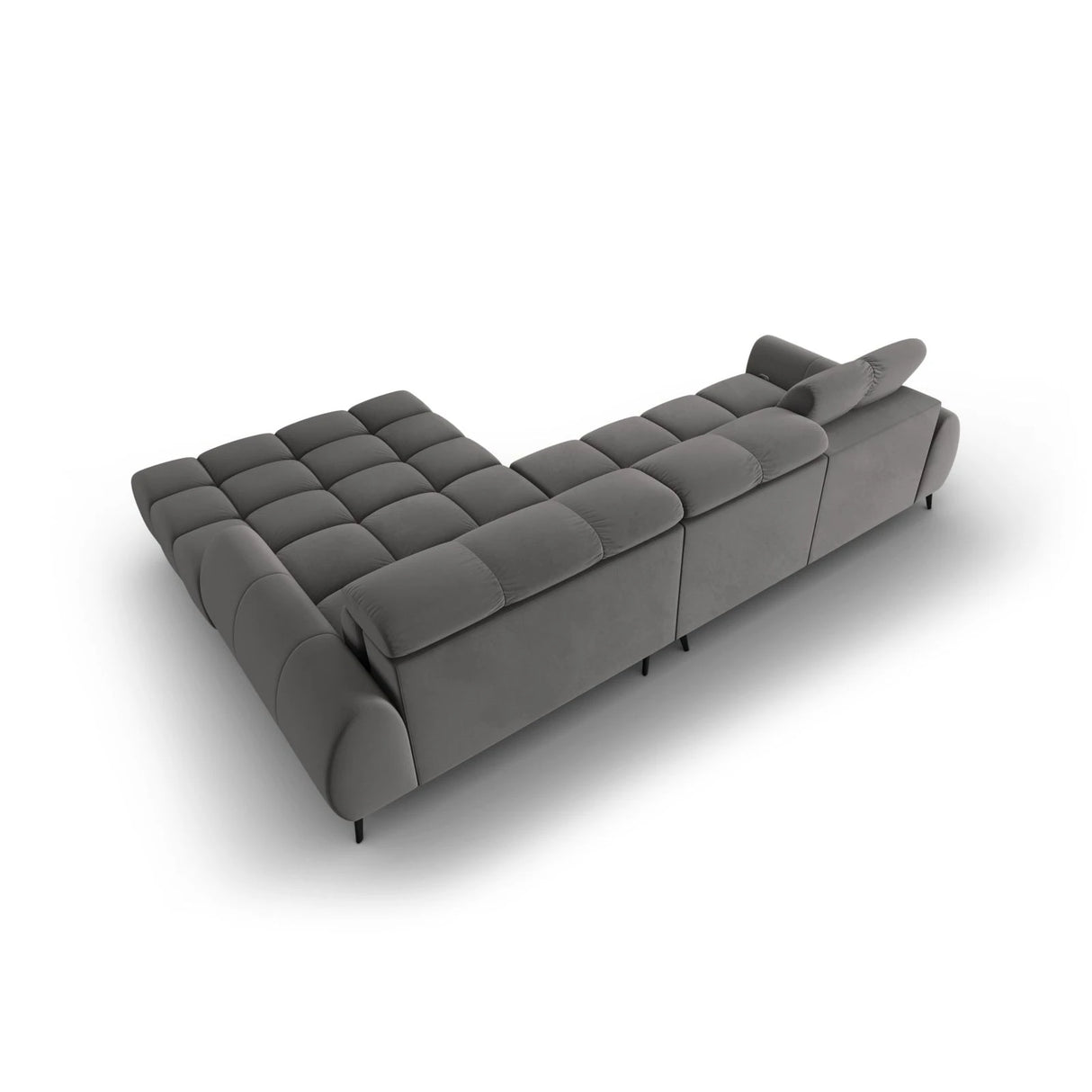 Alyse 5-Sitzer Ecksofa Rechts, elektrisch verstellbar, mit Bezug aus Samt (Bluvel 13) in Hellgrau, 295x188 cm – Bild 8