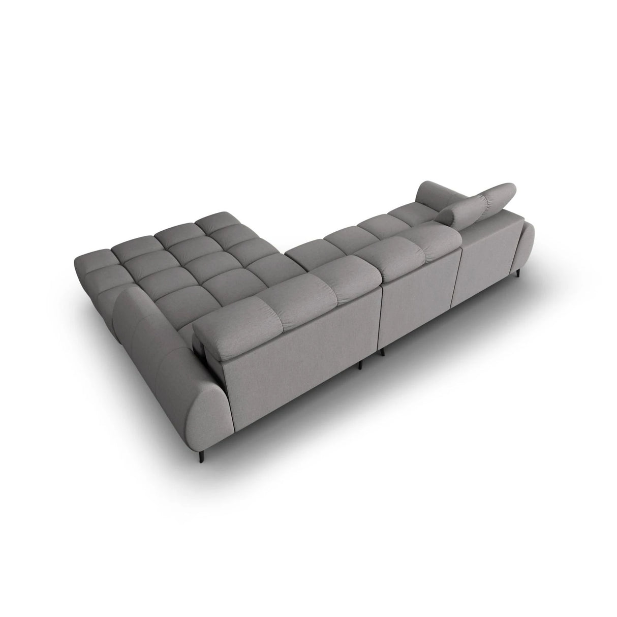 Alyse 5-Sitzer Ecksofa Rechts, elektrisch verstellbar, mit Bezug aus Strukturierter Stoff (Nea 07) in Hellgrau, 295x188 cm – Bild 8