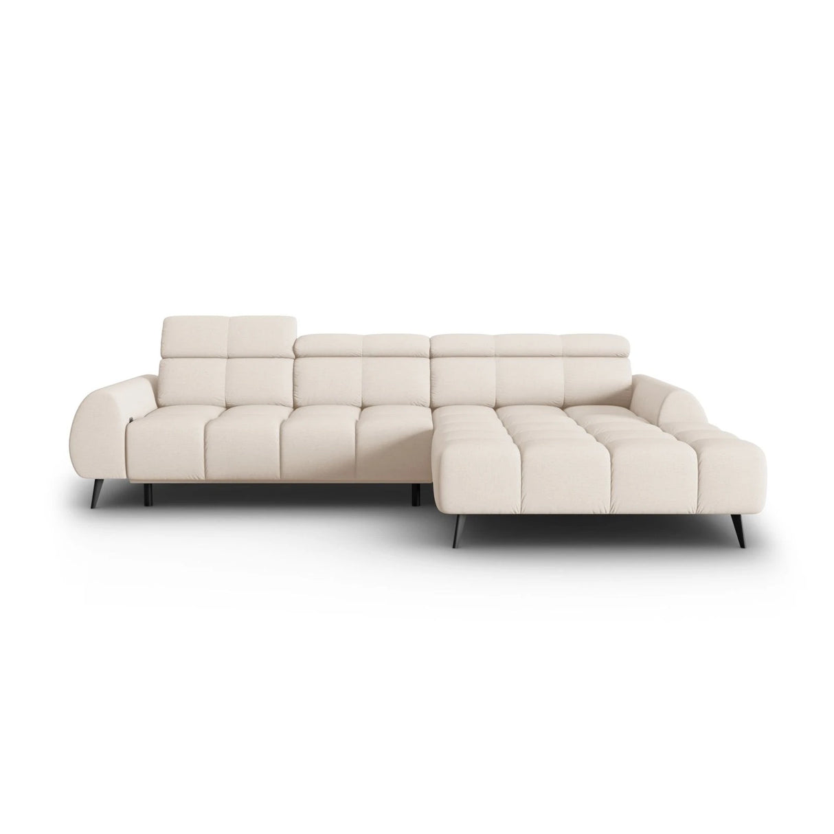 Alyse 5-Sitzer Ecksofa Rechts, elektrisch verstellbar, mit Bezug aus Strukturierter Stoff (Nea 23) in Leichtes Beige, 295x188 cm – Bild 4
