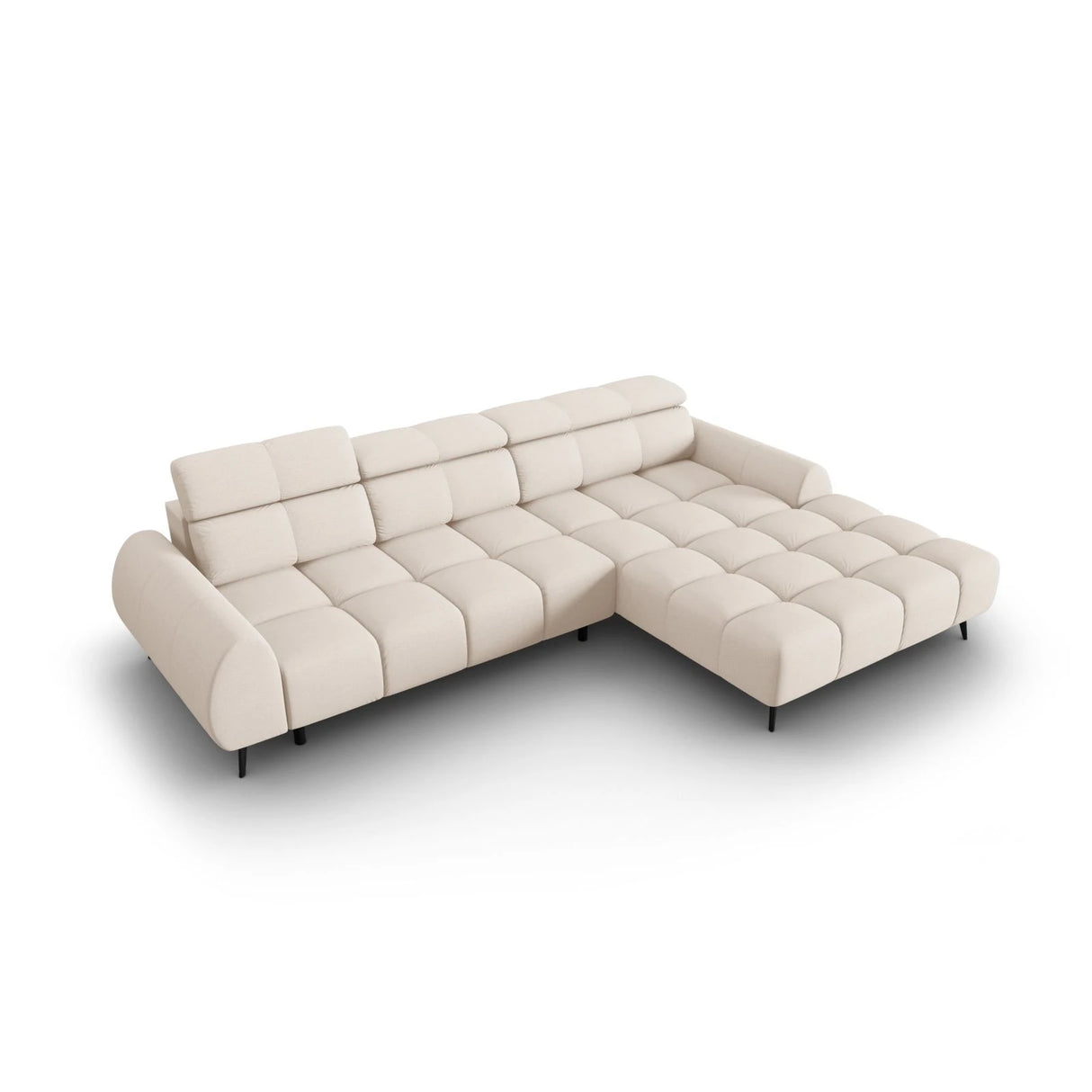 Alyse 5-Sitzer Ecksofa Rechts, elektrisch verstellbar, mit Bezug aus Strukturierter Stoff (Nea 23) in Leichtes Beige, 295x188 cm – Bild 6