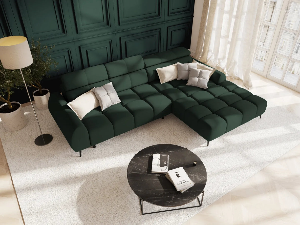 Alyse 5-Sitzer Ecksofa Rechts, elektrisch verstellbar, mit Bezug aus Strukturierter Stoff (Nea 78) in Dark Green, 295x188 cm – Bild 2